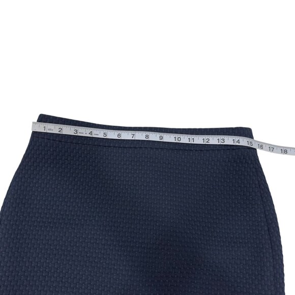 J Crew Women Navy Textured Lined Pencil Skirt SZ 6 Polyester Blend Office Wear - Picture 5 of 13